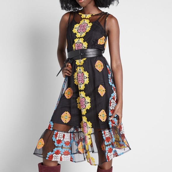 Modcloth Pink and Orange Midi Sundress Sleeveless Scoop Neck - Picture 11 of 11